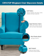 CRFATOP Wingback Chair Covers Wing Armchair Slipcovers - Image 2