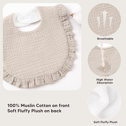 Bearmoss 8 Pack Muslin Baby Bibs - Image 4