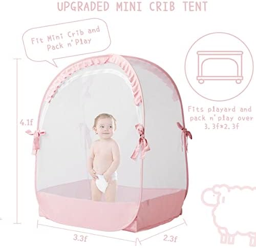 L RUNNZER Pack N Play Tent, Baby Mini Crib Tent to Keep Baby in, Crib Net - Image 4