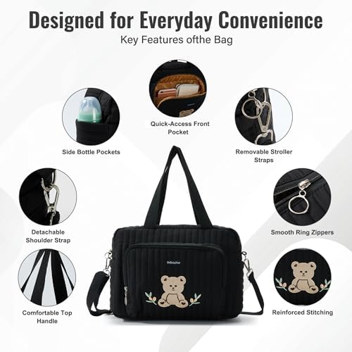 GOBABYMART Small Diaper Bag Tote, Maternity Baby Bag - Image 3