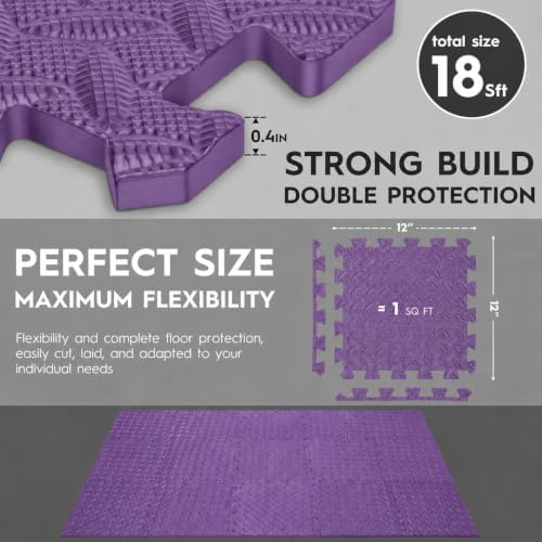 18 Pcs EVA Foam Floor Tiles, Puzzle Exercise Mat Set - Image 2