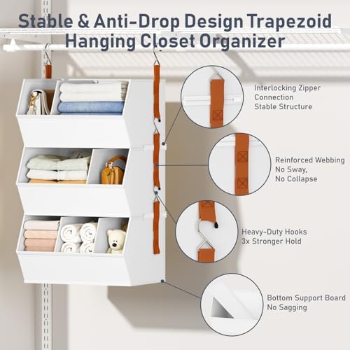 Hanging Closet Organizer Extra Large, Clothes Hanging Shelves - Image 4