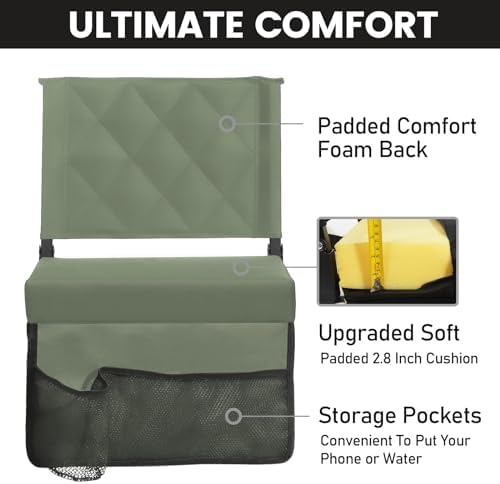 Sheenive Stadium Seats with Back Support, Padded Bleacher Seat Cushion - Image 3