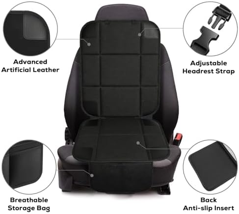 VLM 2 Pack Car Seat Protector for Child Car Seat, Waterproof Padded Cover - Image 3