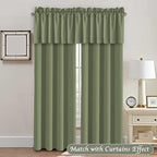 H.VERSAILTEX Blackout Kitchen Sage Green Curtain Valances, Short Window Valance - Image 3