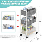 2In1 Baby Diaper Caddy & 3-Tier Rolling Diaper Cart, Diaper Caddy Organizer Cart - Image 2