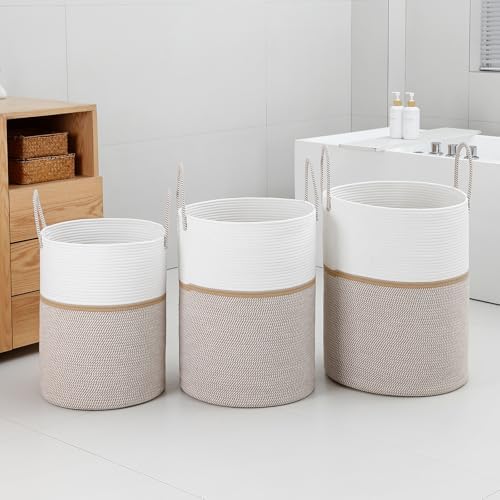 Laundry Basket Hamper Tall Rope Storage Woven - Image 5