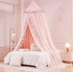 Mengersi Bed Canopy for Girls, Princess Round Dome Canopy Bed Curtains-Dreamy - Image 2