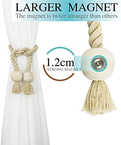 Magnetic Curtain Tiebacks Decorative Tie Back Drapes Holdbacks Nieffeiy - Image 3