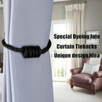 BEL AVENIR Magnetic Jute Curtain Tiebacks 2 Pack Hand-Woven Curtain Ties - Image 6