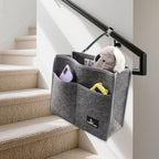 Stair Handrail Caddy Bag for Staircase, Balustrade & Crib Rail, Felt Removable by CoverGeny