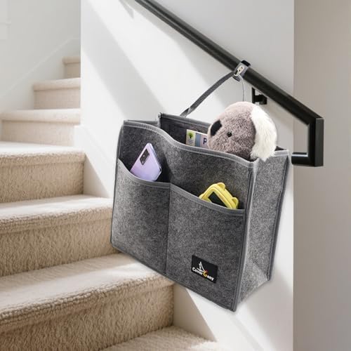 Stair Handrail Caddy Bag for Staircase, Balustrade & Crib Rail, Felt Removable by CoverGeny