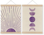 MAQIKA Purple Sun and Moon Wall Decor Poster Framed by MAQIKA