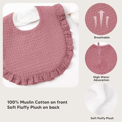 Bearmoss 8 Pack Muslin Baby Bibs - Image 4