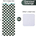 Bathtub Mat Non Slip, Checkered Extra Long Bath tub Mat Shower Floor Mat - Image 2