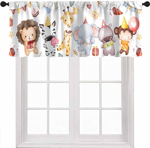 Cartoon Animals Valance Curtain Birthday Party Decor Forest Animals Gift Zebra by Unknown