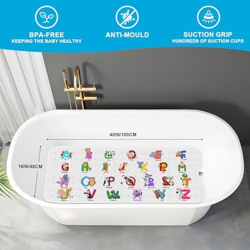 XIYUNTE Bath Mat for Tub Non Slip Bathtub Mat Non Slip 40x16 Baby Bath Mat - Image 2