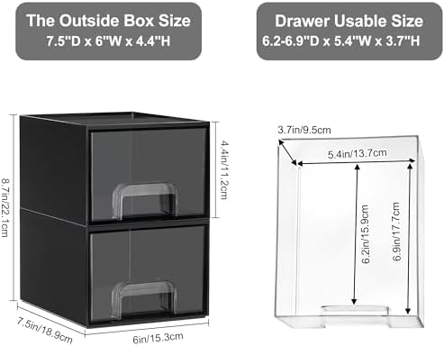 Vtopmart Black Small Stackable Storage Drawers - Image 3
