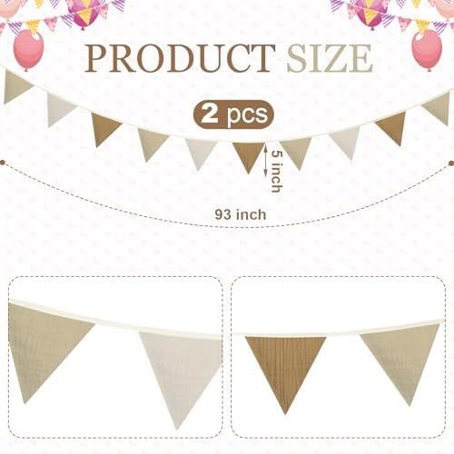 VitalCozy 17 ft Pennant Banner Flags, Each 8.5 ft - Image 2