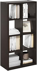 Furinno CUBICLE 8-Cube Book Shelf, Extra Thick Frame Bookshelf, Dark Oak by Furinno-FitsYourSpaceFitsYourBudget