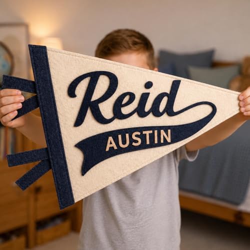 Custom Name Felt Pennant Flag, Baby Name Sign by BCXIEPU