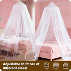 White Bed Canopy for Girls, Round Canopy from Ceiling - Image 2