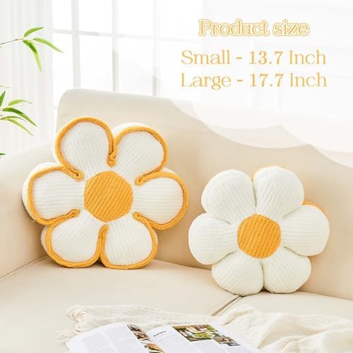 Kcvvcr Flower Pillow, Soft Flower Decorative Throw Pillow, Cute Daisy Flower - Image 2