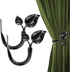 HIKMLK Leaf Shaped Curtain Tieback Holdbacks 2pcs, Handmade Metal Curtain Side by HIKMLK