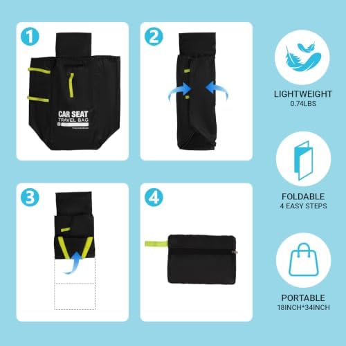 Foldable Car Seat Travel Bag, Zippered - Image 4