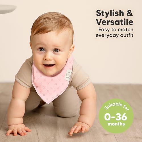 KeaBabies 8pk Organic Baby Bandana Bibs - Image 4