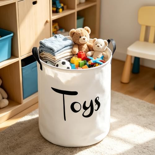 QUEENLALA Foldable Waterproof Round Fabric Laundry Basket Home - Image 4