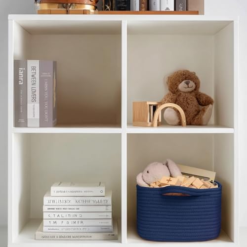 Cute Blue Woven Basket, Empty Gift Basket - Image 5