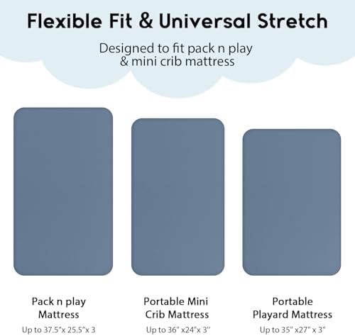 Yoofoss 2-Pack Pack and Play Sheets Fitted 38x26 - Image 3