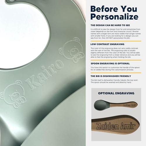 Personalized Silicone Bib and Spoon Set - Image 2