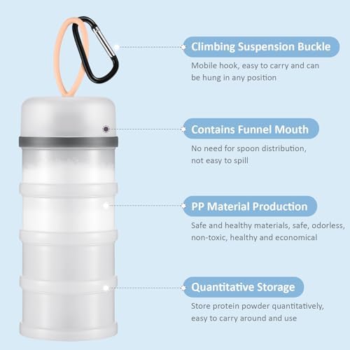 Baderke 2 Pcs Protein Powder Travel Container - Image 3