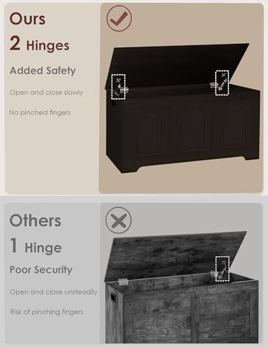DINZI LVJ Storage Chest, Wooden Toy Box, Espresso 39.4" L - Image 5
