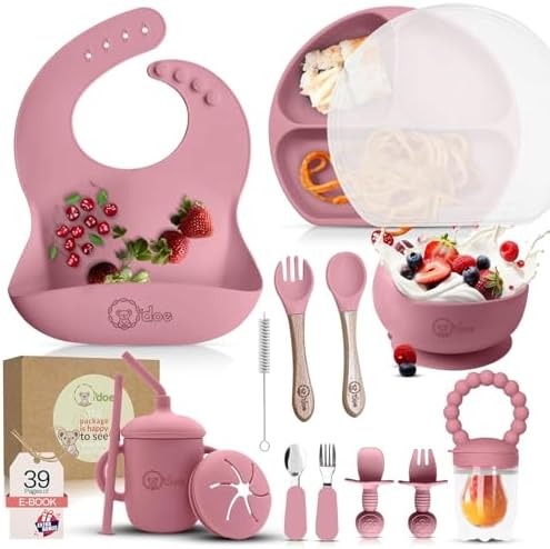 O'doe™ Silicone Baby Feeding Set, 17-Piece Baby Weaning Set BPA-Free by Odoe