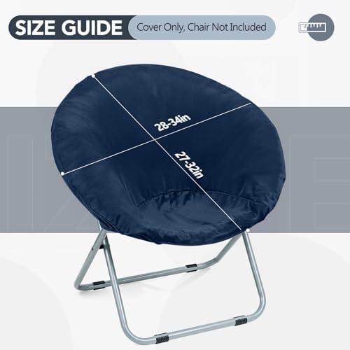 Velvet Stretch Saucer Chair Cover, Round Moon Chair Cover - Image 2