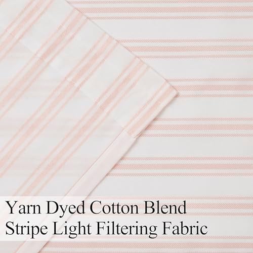 ZJDECOR Cotton Blended Pink Vertical Stripe Tiers Panels - Image 5