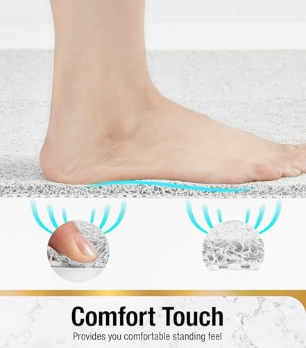 HITSLAM Bathtub Mat Non Slip, 35 x 16 Inch Long Soft PVC Loofah Shower Mat - Image 6
