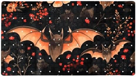 Bathtub Mat Non Slip 26.8x15.1 Inch, Bats Flower Shower Mat by Anna+Cowper