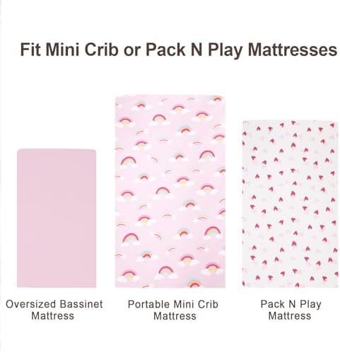 david's kids 3 Pack Mini Crib Sheets, Soft Breathable Premium Pack N Play Sheets - Image 7