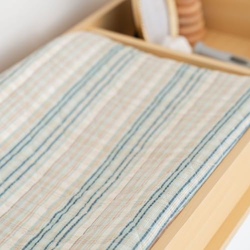 Crane Baby Change Pad Cover, Charlie Farmhouse Quilted Striped Changing Pad - Image 4