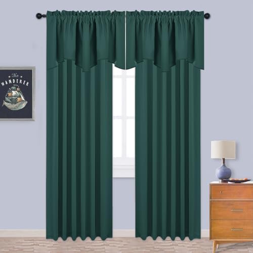 NICETOWN Hunter Green Kitchen Blackout Valances - Image 4