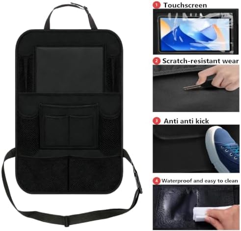 TCJJ Car Seat Organiser Backseat Kick Mats Oxford Back Seat Protector - Image 3
