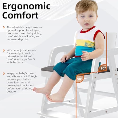 Wooden High Chair for Babies and Toddler Dining Chair - Image 4