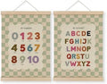MAQIKA Boho Alphabet Number Classroom Poster Framed by MAQIKA