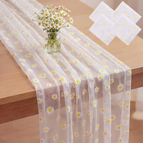 4 Pcs Daisy Table Runner 29x70 Inch by Windkream
