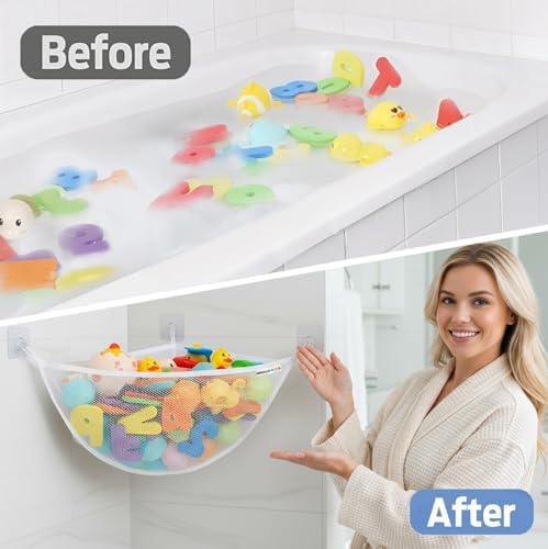 Bath Toy Storage Organizer for Bathtub – Large Mesh Bath Toy Holder & Bath Toy - Image 4
