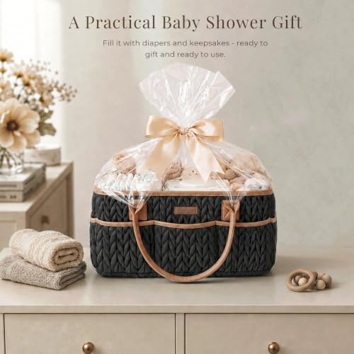 Konssy Baby Diaper Caddy Organizer, Braided Quilted Design - Image 7